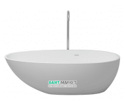 Ванна кам'яна окремостояча овальна Istone Olivia 170х83 см білий матовий WD6585