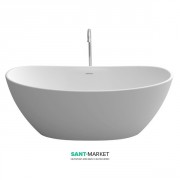 Ванна каменная отдельностоящая овальная Istone Marcella 180х85 см белый матовый WD6569