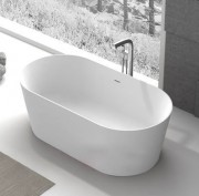 Ванна каменная отдельностоящая овальная Istone Eunice 160х80 см белый матовый WD65148