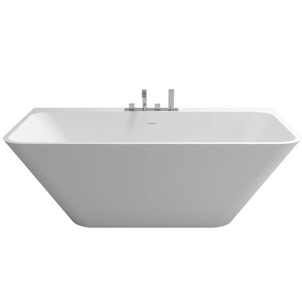 Ванна кам'яна пристінна прямокутна Istone Sandra 180х85 см білий матовий WD6545