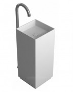 Раковина для ванної окремостояча цільнолита з п'єдесталом IStone Cube білий матовий WD38339