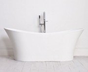 Ванна каменная отдельностоящая овальная Istone Willow 175х75 см белый матовый WD6520