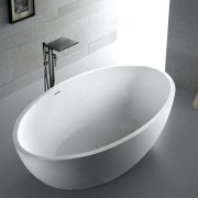 Ванна каменная отдельностоящая овальная Istone Qliuia 176х103 см белый матовый WD6556