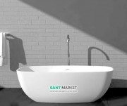 Ванна кам'яна окремостояча овальна Istone Coco 180х87 см білий матовий WD6581