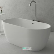 Ванна каменная отдельностоящая овальная Istone Diva 170х80 см белый матовый WD65104