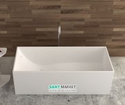 Ванна каменная отдельностоящая прямоугольная Istone Cube 170х70 см белый матовый WD6514