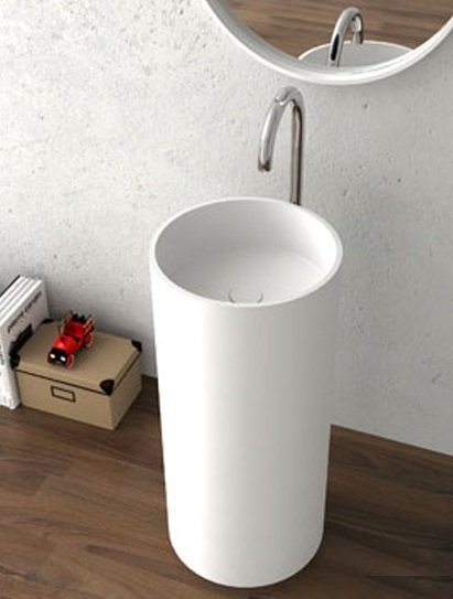 Раковина для ванной отдельностоящая цельнолитая с пьедесталом IStone Colleen белый матовый WD38374