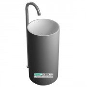 Раковина для ванної окремостояча цільнолита з п'єдесталом IStone Colleen сірий тераццо WD38374 ASH