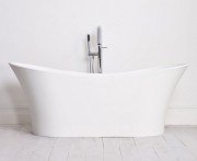 Ванна каменная отдельностоящая овальная Istone Willow 175х75 см белый матовый WD6520