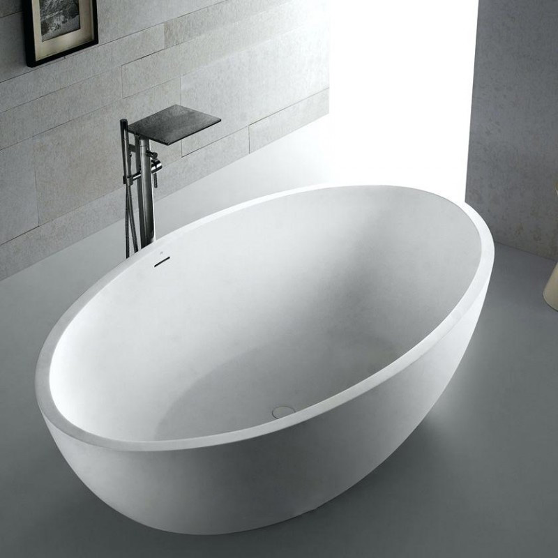 Ванна каменная отдельностоящая овальная Istone Qliuia 176х103 см белый матовый WD6556