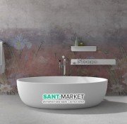 Ванна каменная отдельностоящая овальная Istone Qliuia 170х80 см белый глянец WD6599 glossy