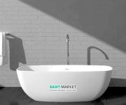 Ванна каменная отдельностоящая овальная Istone Coco 180х87 см белый матовый WD6581