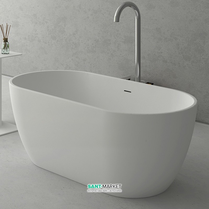 Ванна кам'яна окремостояча овальна Istone Diva 170х80 см білий матовий WD65104