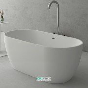 Ванна каменная отдельностоящая овальная Istone Diva 170х80 см белый матовый WD65104