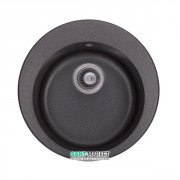 Мойка для кухни Granado Vitoria круглая Ø50,6 см наногранит black shine 0101