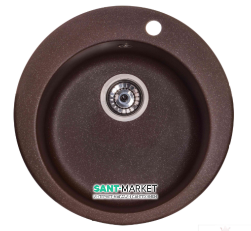 Мойка для кухни Granado Vitoria круглая Ø50,6 см наногранит marron 0106