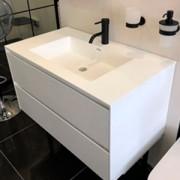 Тумба подвесная под раковину Istone Illumina прямоугольная МДФ белый матовый WD2931-0F