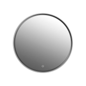 Зеркало в ванную комнату круглое Istone Round с LED-подсветкой рама белый матовый камень WD2906-2F1