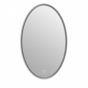 Дзеркало у ванну кімнату овальне Istone Oval з LED-підсвіткою рама білий матовий камінь WD2929-2