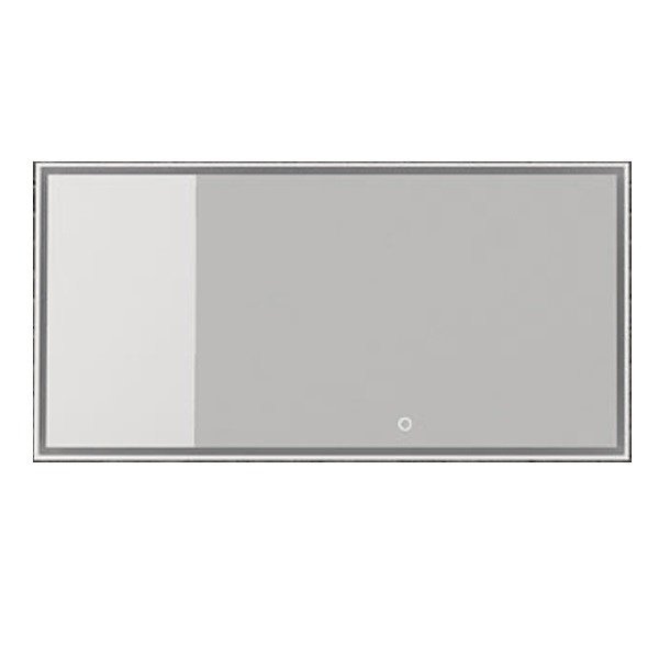 Зеркало в ванную комнату прямоугольное Istone Hannah 140 см с LED-подсветкой рама белый матовый камень WD2912-2F