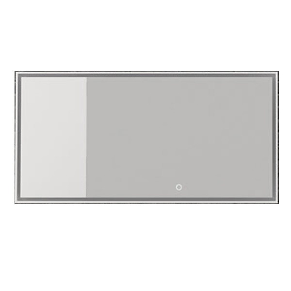 Зеркало в ванную комнату прямоугольное Istone Hannah 100 см с LED-подсветкой рама белый матовый камень WD2912-2F