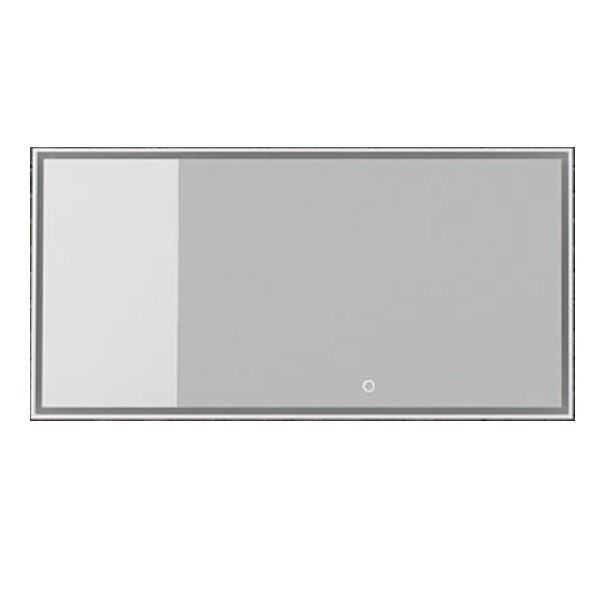 Зеркало в ванную комнату прямоугольное Istone Hannah 120 см с LED-подсветкой рама белый матовый камень WD2912-2F