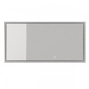 Зеркало в ванную комнату прямоугольное Istone Hannah 120 см с LED-подсветкой рама белый матовый камень WD2912-2F