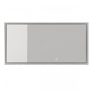 Дзеркало у ванну кімнату прямокутне Istone Hannah 140 см з LED-підсвіткою рама білий матовий камінь WD2912-2F