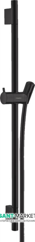 Душова штанга Hansgrohe Unica S Puro 65 см зі шлангом чорний матовий 28632670