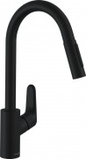 Смеситель для кухни Hansgrohe Focus M41 240 2jet выдвижная лейка однорычажный черный матовый 31815670