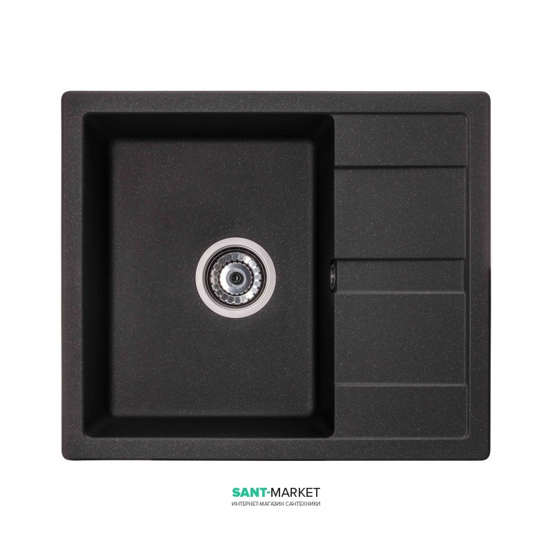 Мийка для кухні Granado Madrid врізна 58х50 см нанограніт black shine 1601