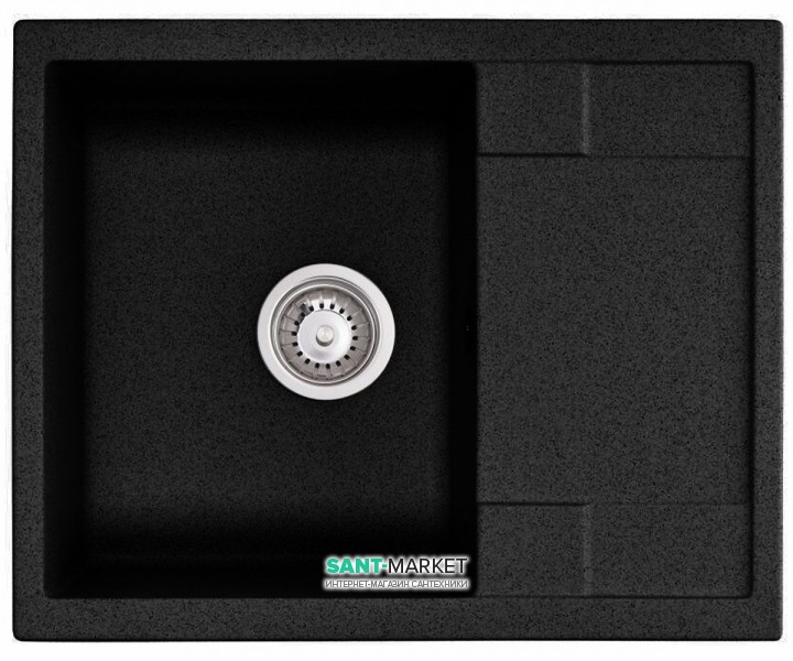 Мийка для кухні Granado Altea врізна 61х49,5 см нанограніт black shine 1301