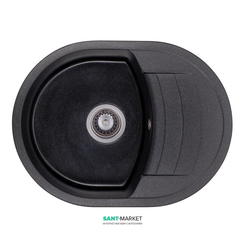 Мойка для кухни Granado Malaga врезная 61х46,5 см наногранит black shine 0201