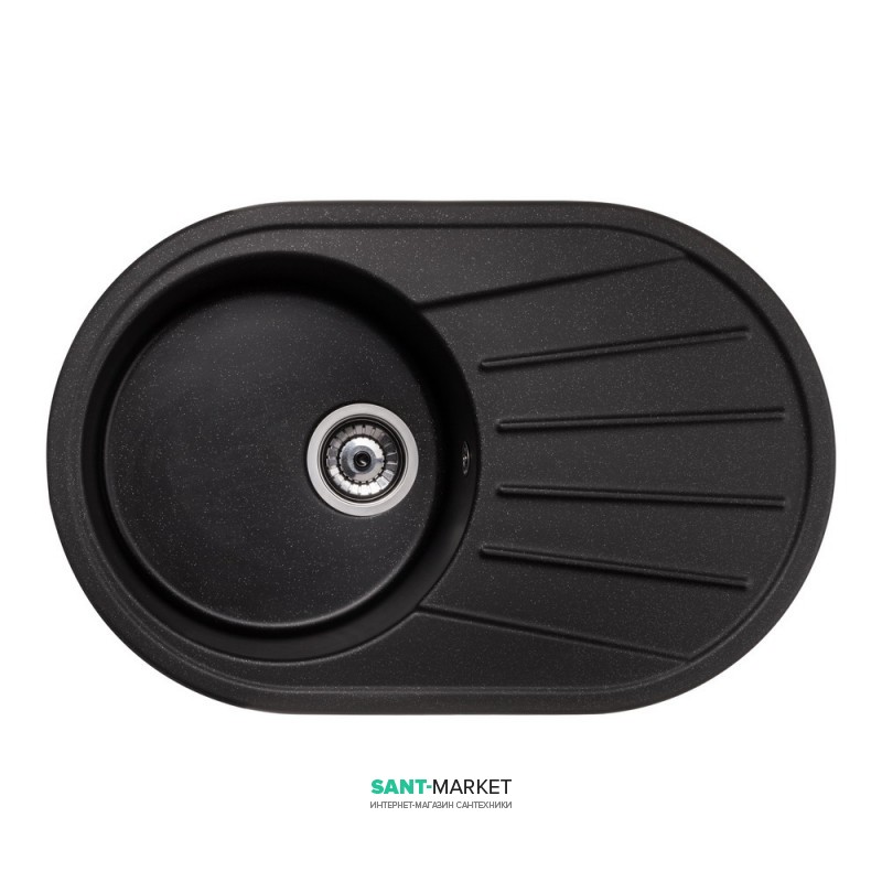 Мойка для кухни Granado Murcia врезная 78х50 см наногранит black shine 1701