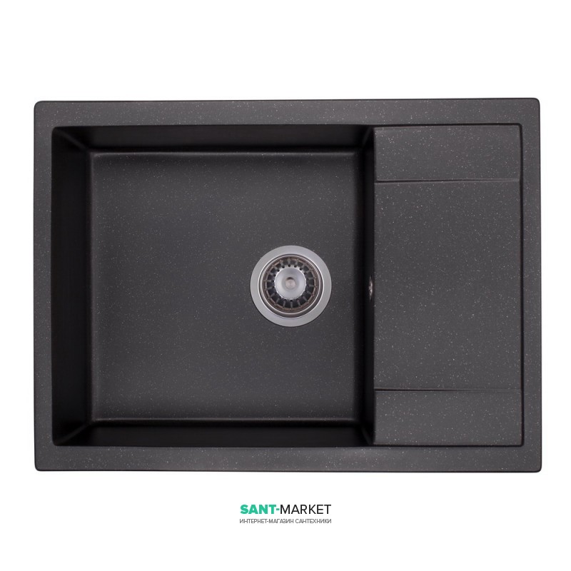 Мийка для кухні Granado Linares врізна 67,5х49,5 см нанограніт black shine 0801