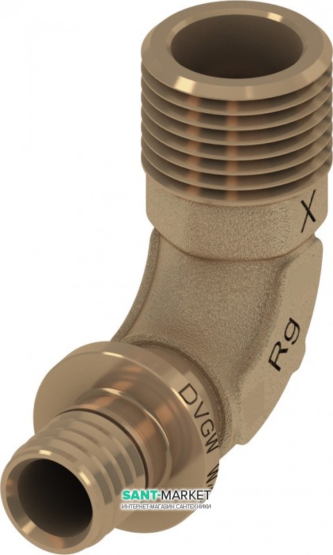 Куточок з'єднувальний 90 ° з ніпелем TECE TECEflex зовнішня різьба 25 х 1 '' бронза 707805