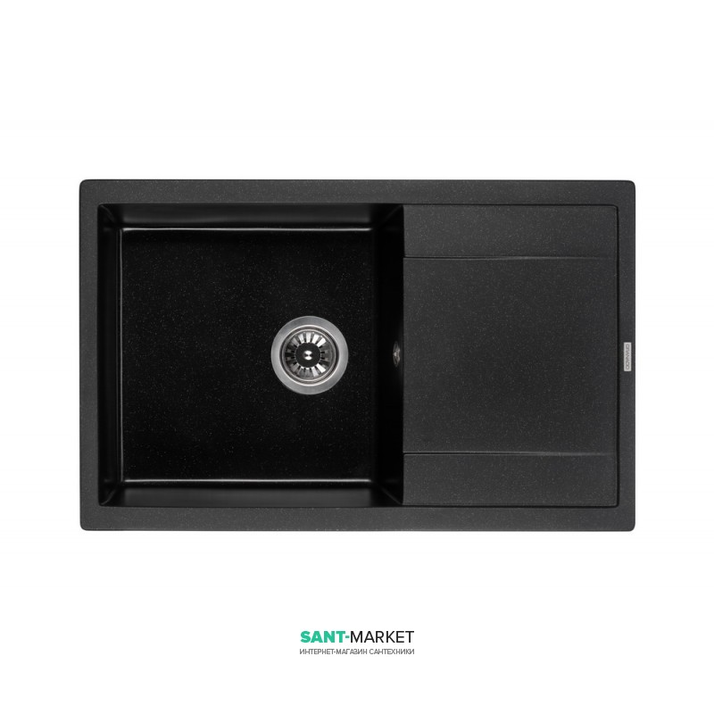 Мойка для кухни Granado Alicante врезная 78х49,5 см наногранит black shine 2401