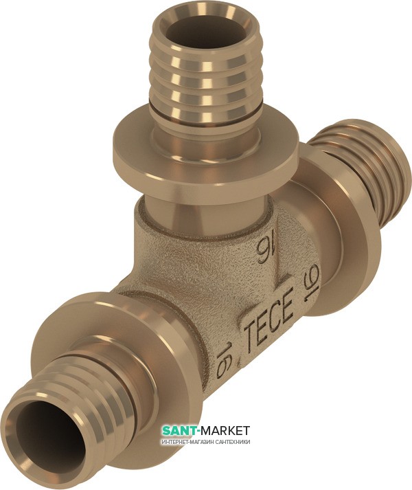 Трійник прямий 90 ° TECE TECEflex 32x32x32 бронза 710132
