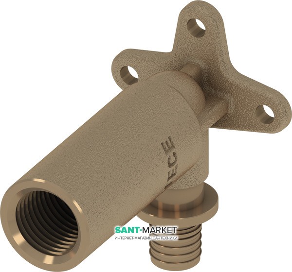Уголок с настенным креплением удлиненный Tece TECEflex с внутренней резьбой 16x1/2 бронза 708614