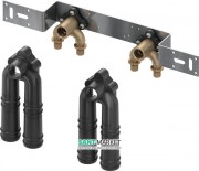 Монтажный комплект Tece TECEflex с настенными U-уголками для смесителя 16 х 1/2'' х 16 и звукоизоляционными элементами 720566