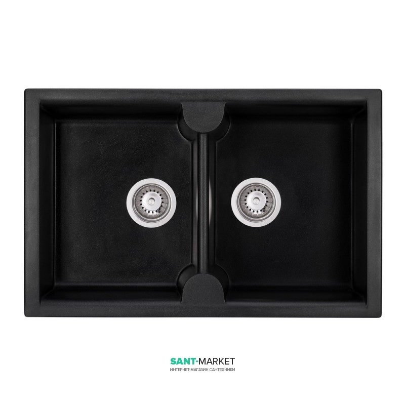 Мийка для кухні Granado Cordoba врізна 78х50 см нанограніт black shine 1201