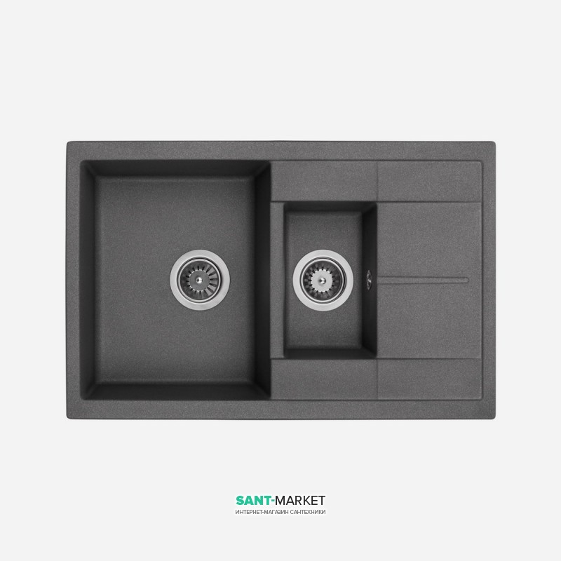 Мойка для кухни Granado Leon врезная 76,5х49 см наногранит grafito 1009