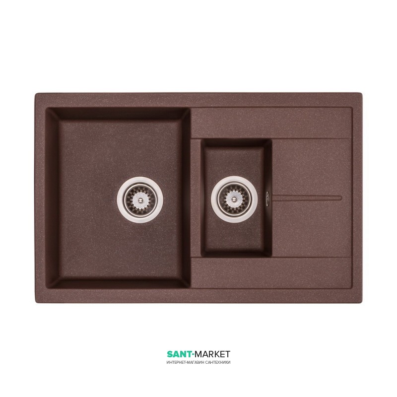 Мойка для кухни Granado Leon врезная 76,5х49 см наногранит marron 1006