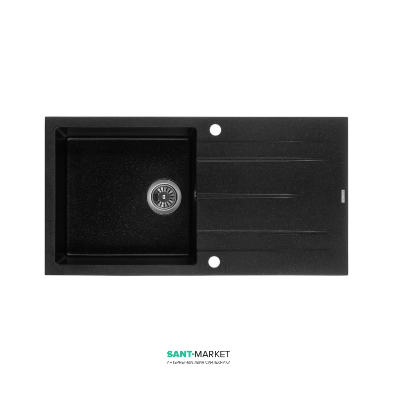 Мойка для кухни Granado Mora врезная 95,2х49,7 см наногранит black shine 2601