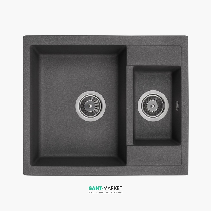 Мийка для кухні Granado Samora врізна 57,9х48,8 см нанограніт grafito 0909