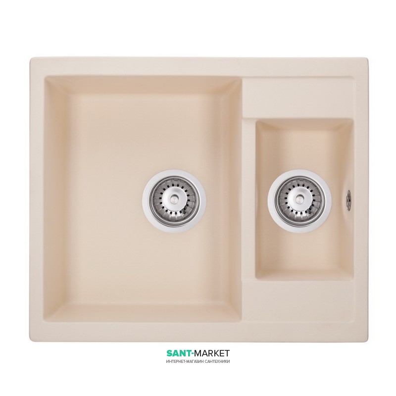 Мийка для кухні Granado Samora врізна 57,9х48,8 см нанограніт ivory 0904