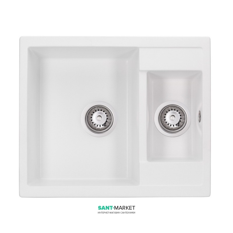 Мойка для кухни Granado Samora врезная 57,9х48,8 см наногранит white 0905