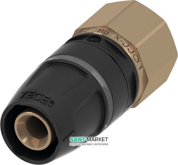 Перехідник TECE TECElogo прямий з внутрішнім різьбленням 25х3.4 чорний / бронза 8713005