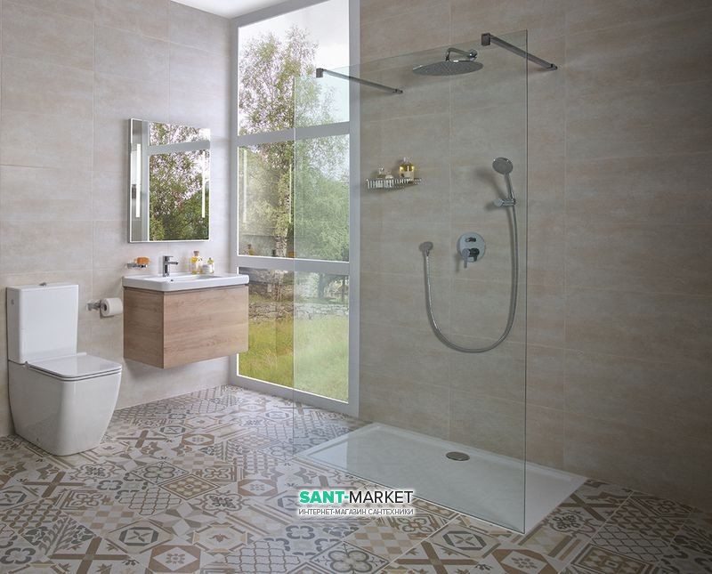 Стенка душевая Jika Cubito Pure Perla Glass 140 см прозрачное стекло H2674220026681