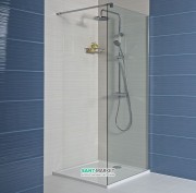 Стенка душевая Jika Cubito Pure Perla Glass 68 см серебристый профиль прозрачное стекло H2674290026681